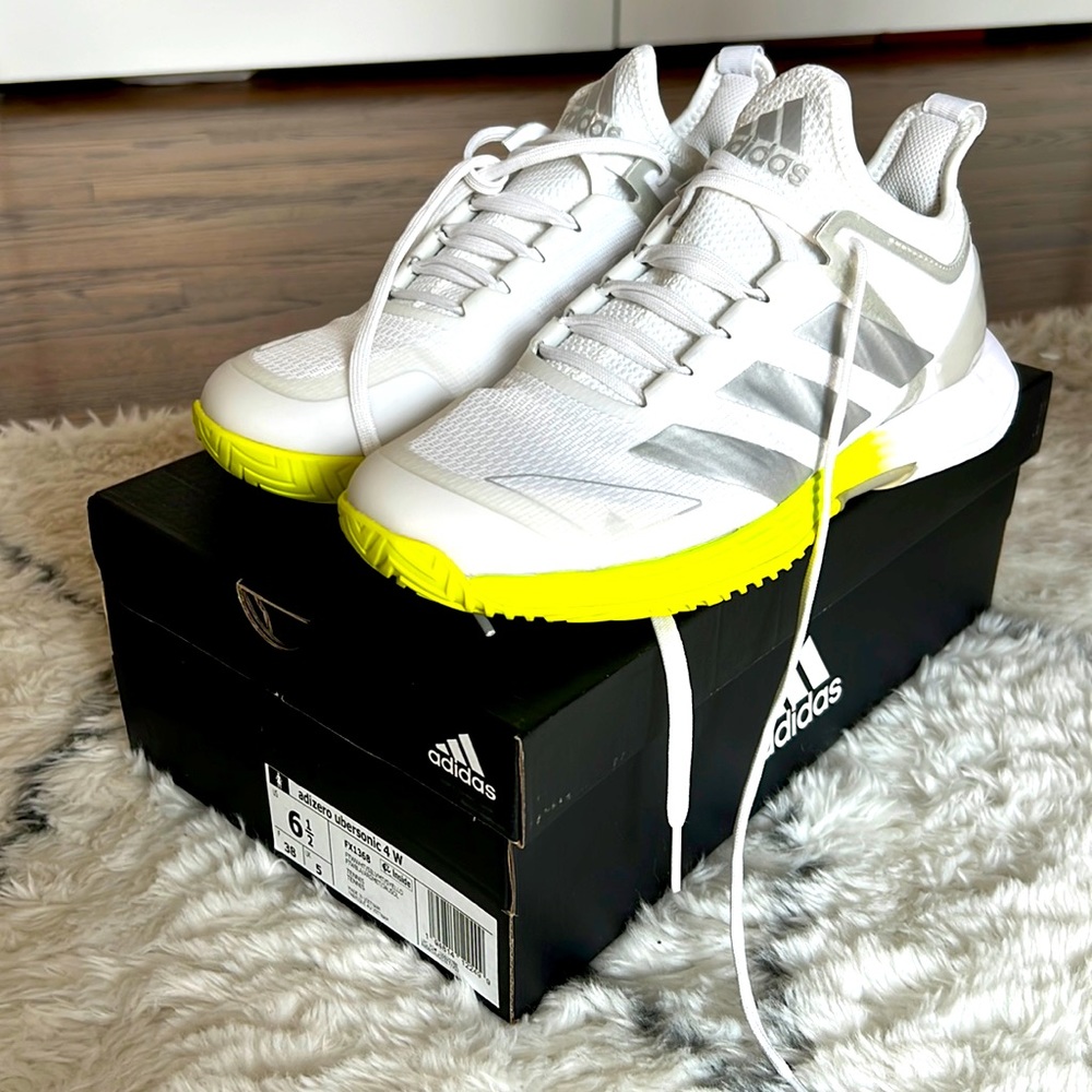 Brand new never worn adidas ubersonic tennis shoes, size 6.5